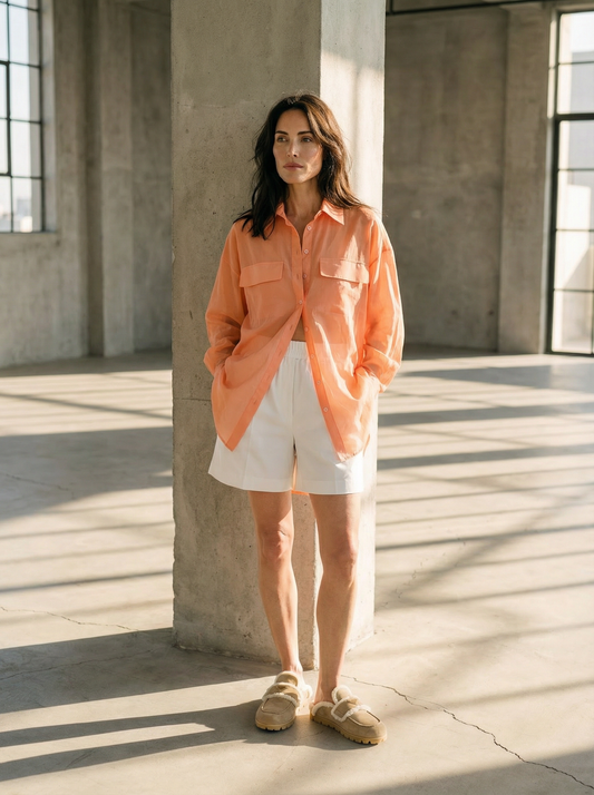HIROE sheer cotton shirt