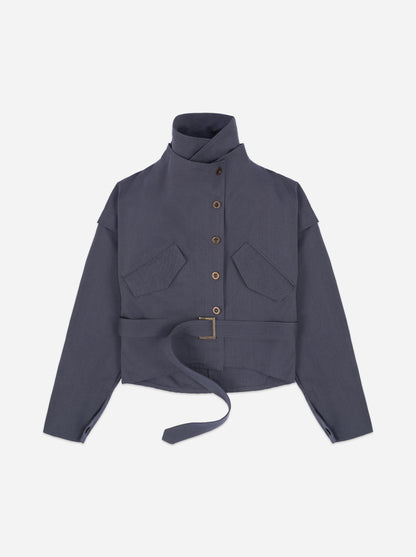 Aisuru shirt jacket in stone blue color by resident stranger 